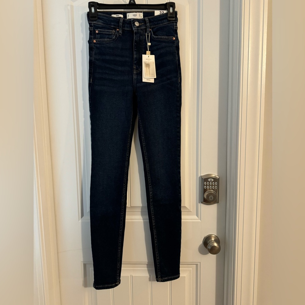 Cool Mango size 1 high waist skinny fit blue jeans NWT